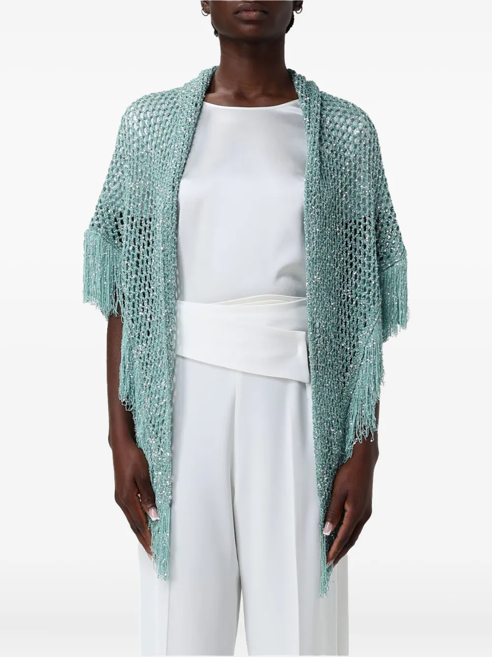 Шарф с пайетками и бахромой SIMONA CORSELLINI, зеленый
Шарф с пайетками и бахромой SIMONA CORSELLINI, зеленый