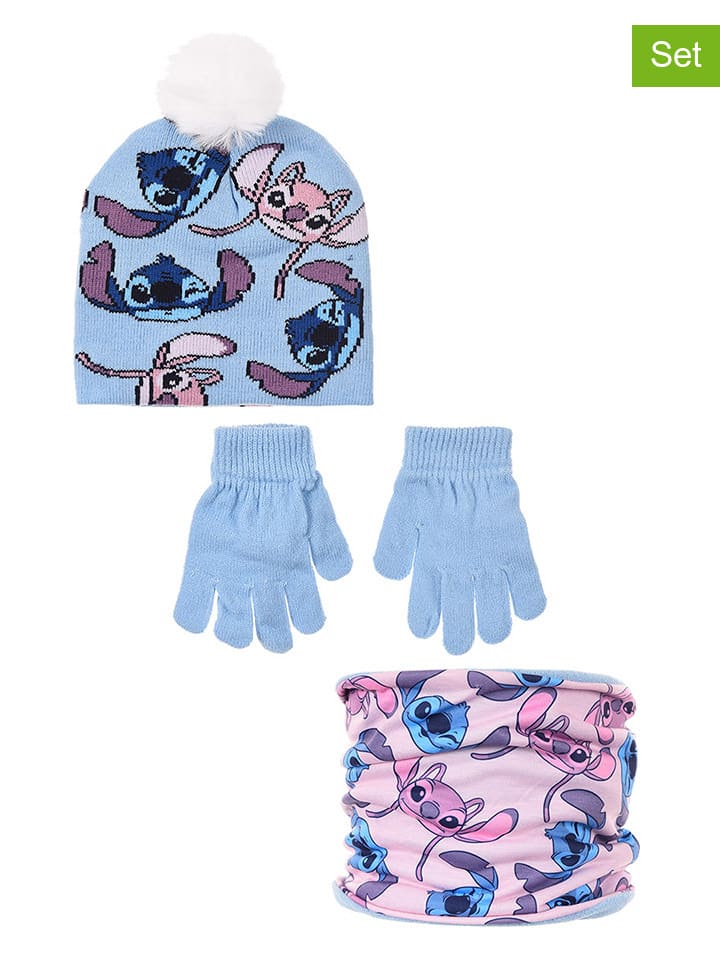Lilo & Stitch Комплект из 3 предметов: шапка, перчатки и шарф-петля "Лило и Стич" в светло-голубом/розовом цвете
Lilo & Stitch Комплект из 3 предметов: шапка, перчатки и шарф-петля "Лило и Стич" в светло-голубом/розовом цвете