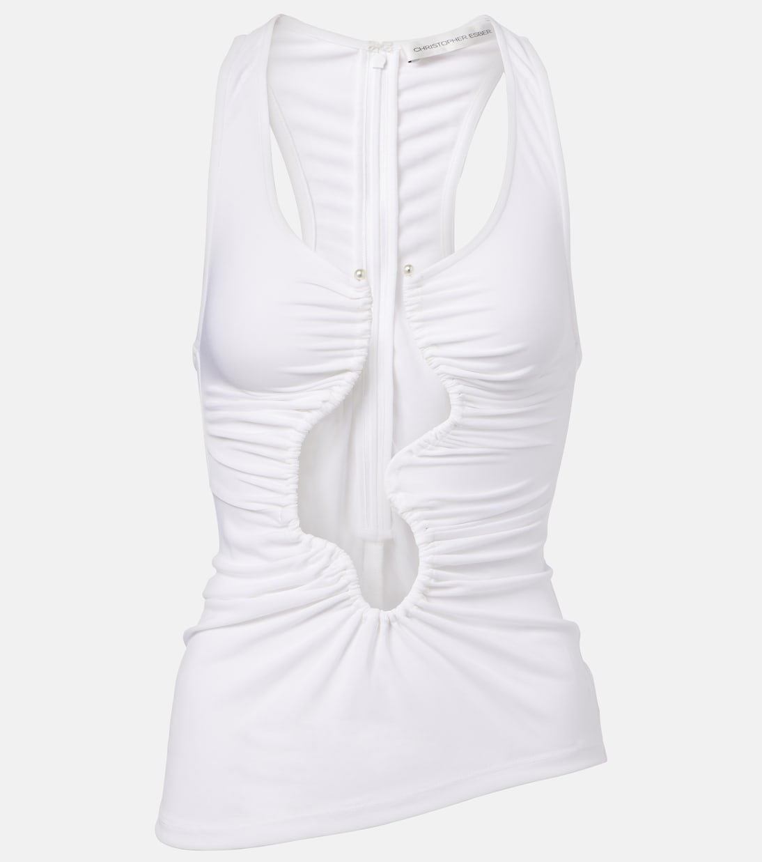 Топ-майка с вырезами и сборками Salacia Christopher Esber, белый
Топ-майка с вырезами и сборками Salacia Christopher Esber, белый