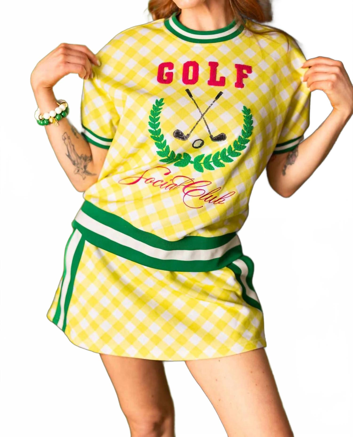 Футболка-худи Golf Social Club в желто-зеленом цвете Brianna Cannon
Футболка-худи Golf Social Club в желто-зеленом цвете Brianna Cannon