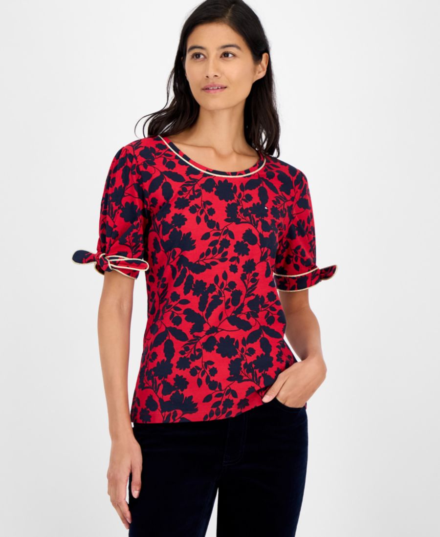 Женская футболка с цветочным принтом и манжетами на завязках Tommy Hilfiger, Scarlet/ Sky Captain
Женская футболка с цветочным принтом и манжетами на завязках Tommy Hilfiger, Scarlet/ Sky Captain