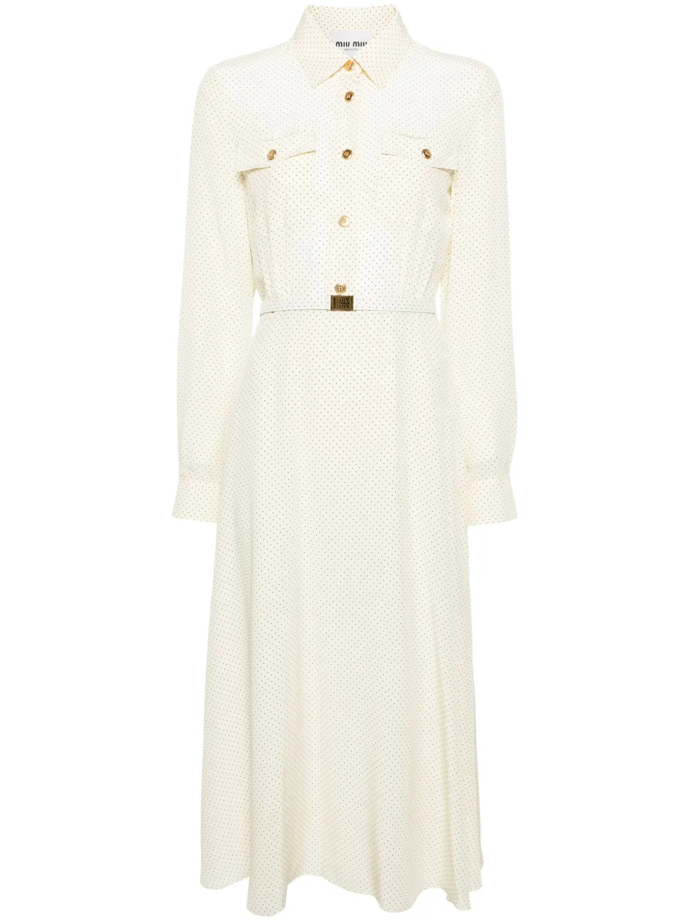 Креповое платье миди в мелкую точку MIU MIU, нейтральный
Креповое платье миди в мелкую точку MIU MIU, нейтральный