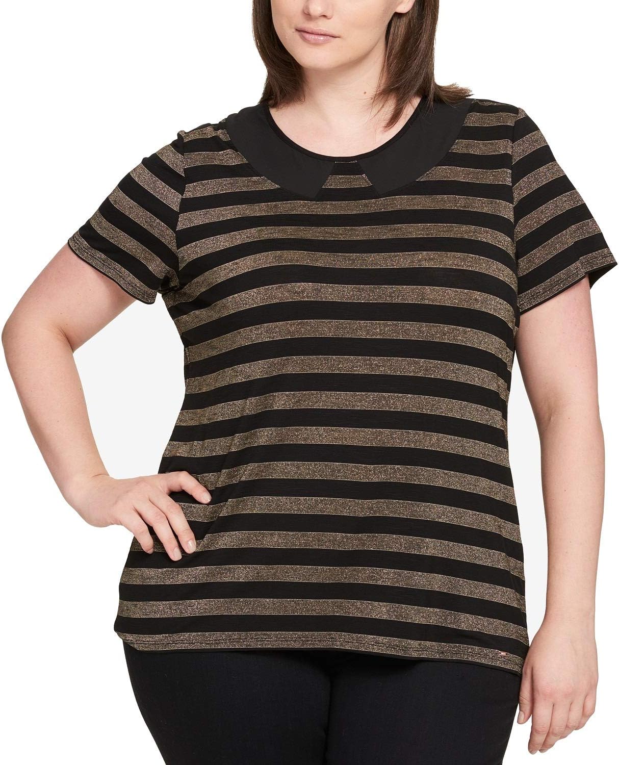 Полосатый топ Tommy Hilfiger Plus Size с воротником Питер Пэн, Blackgold Lurex
Полосатый топ Tommy Hilfiger Plus Size с воротником Питер Пэн, Blackgold Lurex