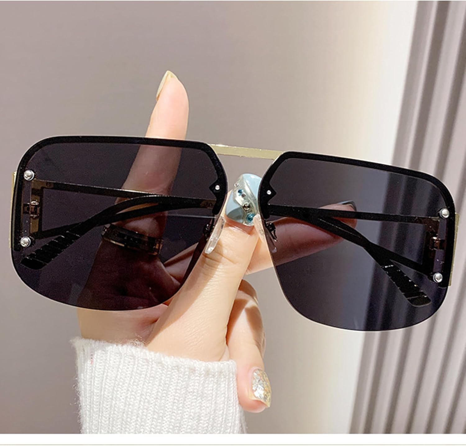 bullabulling Модные квадратные солнцезащитные очки-пилот для женщин и мужчин в стиле ретро с металлической безободковой оправой, для вождения, путешествий и активного отдыха, защита от УФ-излучения UV400, C6
bullabulling Модные квадратные солнцезащитные очки-пилот для женщин и мужчин в стиле ретро с металлической безободковой оправой, для вождения, путешествий и активного отдыха, защита от УФ-излучения UV400, C6