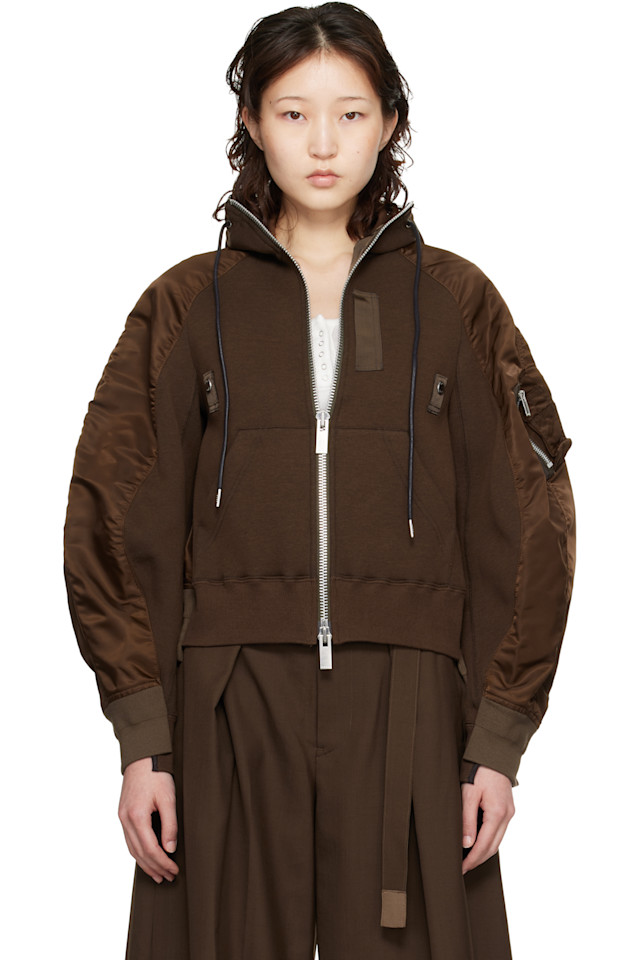 Толстовка с капюшоном из губки Sacai, коричневый
Толстовка с капюшоном из губки Sacai, коричневый