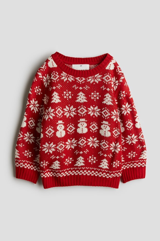 Свитер жаккардовой вязки H&M, красный
Свитер жаккардовой вязки H&M, красный