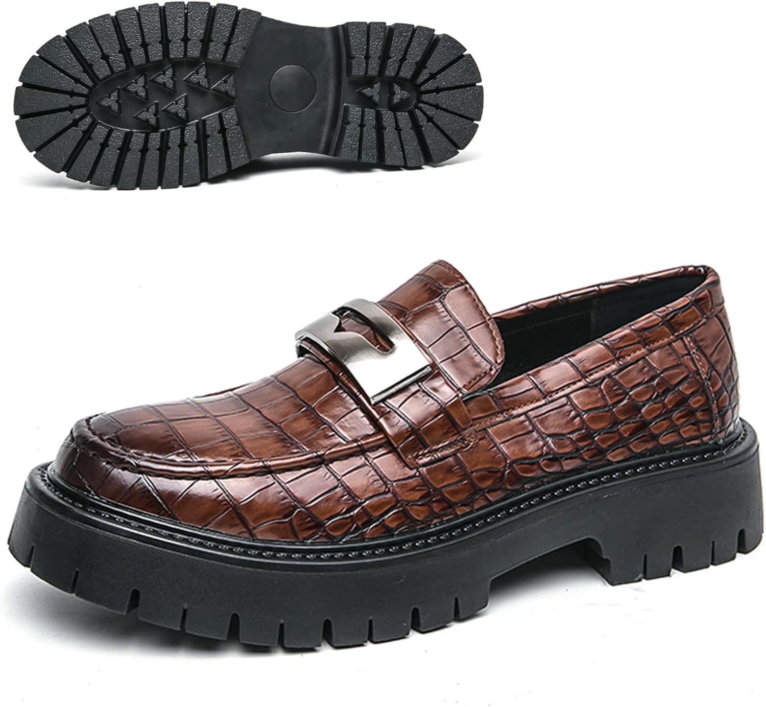 Мужские кожаные лоферы с принтом на платформе, классические слипоны с рифленой подошвой, деловая обувь для офиса, повседневные дышащие нескользящие туфли Nekgnl, коричневый
Мужские кожаные лоферы с принтом на платформе, классические слипоны с рифленой подошвой, деловая обувь для офиса, повседневные дышащие нескользящие туфли Nekgnl, коричневый