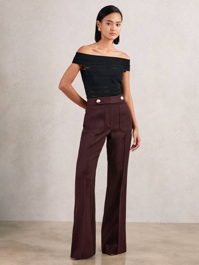Брюки-клеш Lily из шерстяной смеси Reiss, Burgundy
Брюки-клеш Lily из шерстяной смеси Reiss, Burgundy