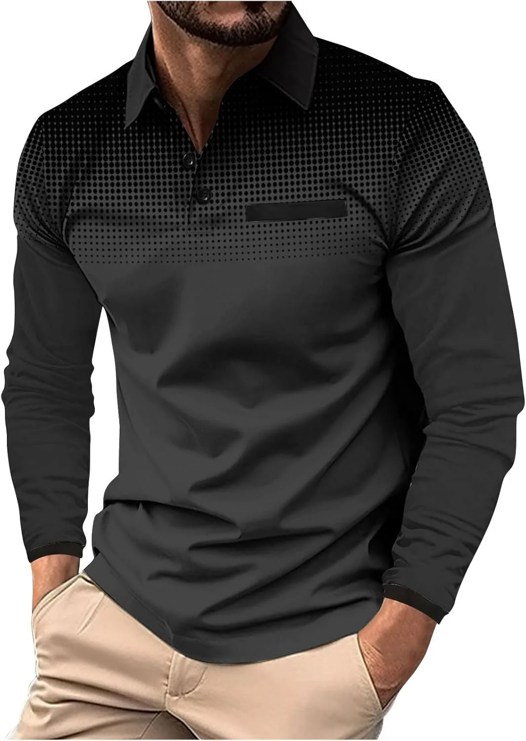 Мужская рубашка-поло Casual Long Sleeve Slim Fit
Мужская рубашка-поло Casual Long Sleeve Slim Fit