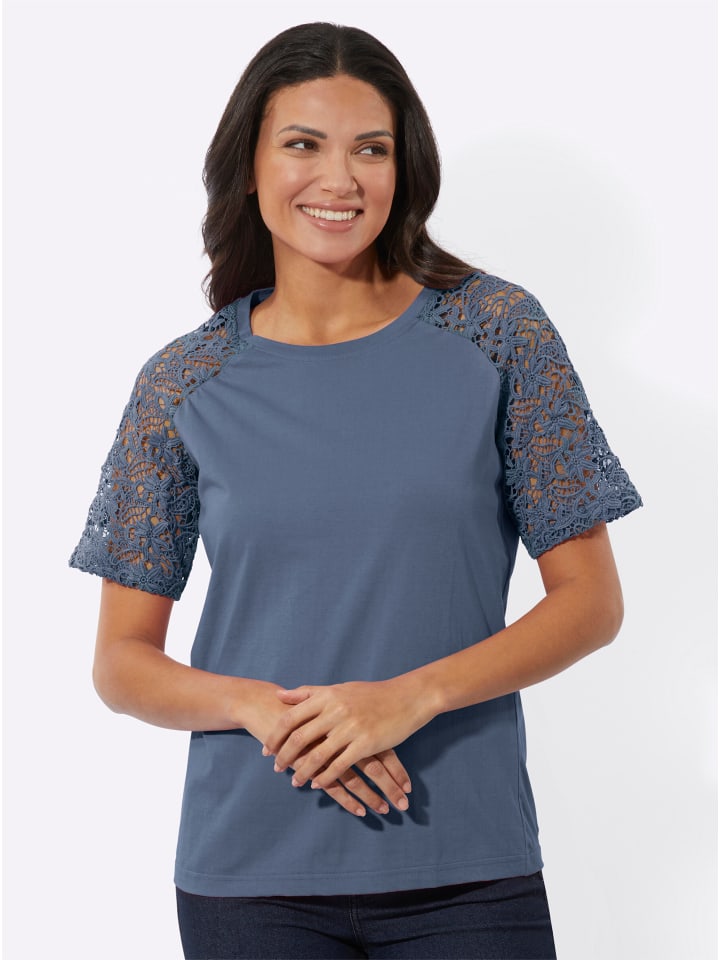 Кружевная рубашка дымчато-синего цвета Sieh an!
Кружевная рубашка дымчато-синего цвета Sieh an!