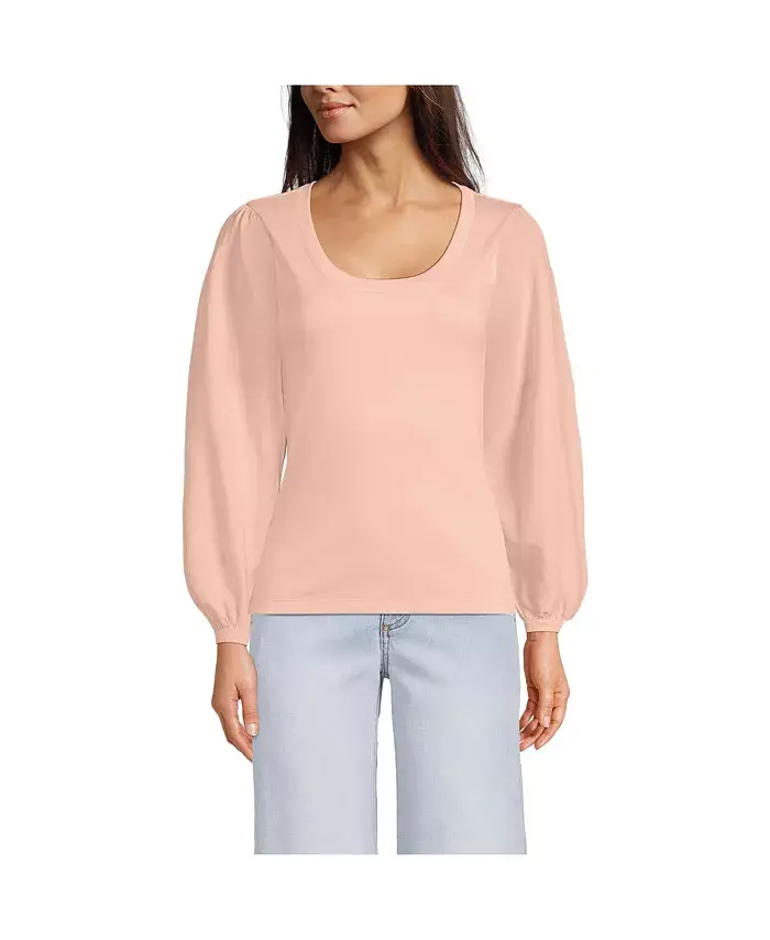 Женский топ-блузон Supima Interlock с круглым вырезом и рукавами Lands' End, оранжевый
Женский топ-блузон Supima Interlock с круглым вырезом и рукавами Lands' End, оранжевый