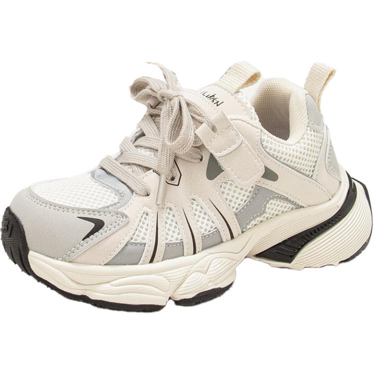 Низкие кроссовки для детей с амортизацией от ударов Tongmengqiantian, Greige-Spring Fall Dual Network, Hook-and-Loop Accessories 
Низкие кроссовки для детей с амортизацией от ударов Tongmengqiantian, Greige-Spring Fall Dual Network, Hook-and-Loop Accessories