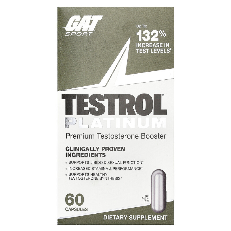 GAT, Testrol Platinum, повышающий уровень тестостерона премиального качества, 60 капсул
GAT, Testrol Platinum, повышающий уровень тестостерона премиального качества, 60 капсул