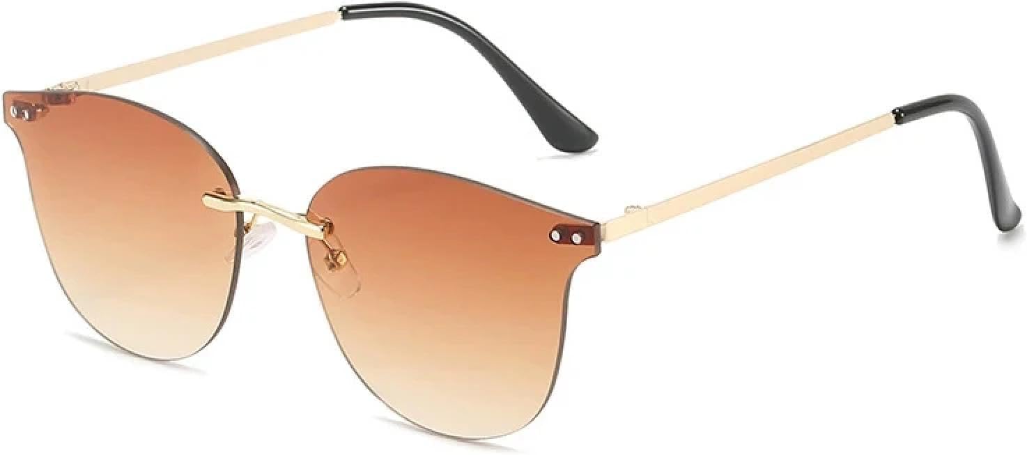 Модные солнцезащитные очки без оправы для женщин и мужчин в винтажном стиле с заклепками, летние, для путешествий, с защитой от УФ-излучения UV400 TKKTLLT, Gold Gradient Tea
Модные солнцезащитные очки без оправы для женщин и мужчин в винтажном стиле с заклепками, летние, для путешествий, с защитой от УФ-излучения UV400 TKKTLLT, Gold Gradient Tea