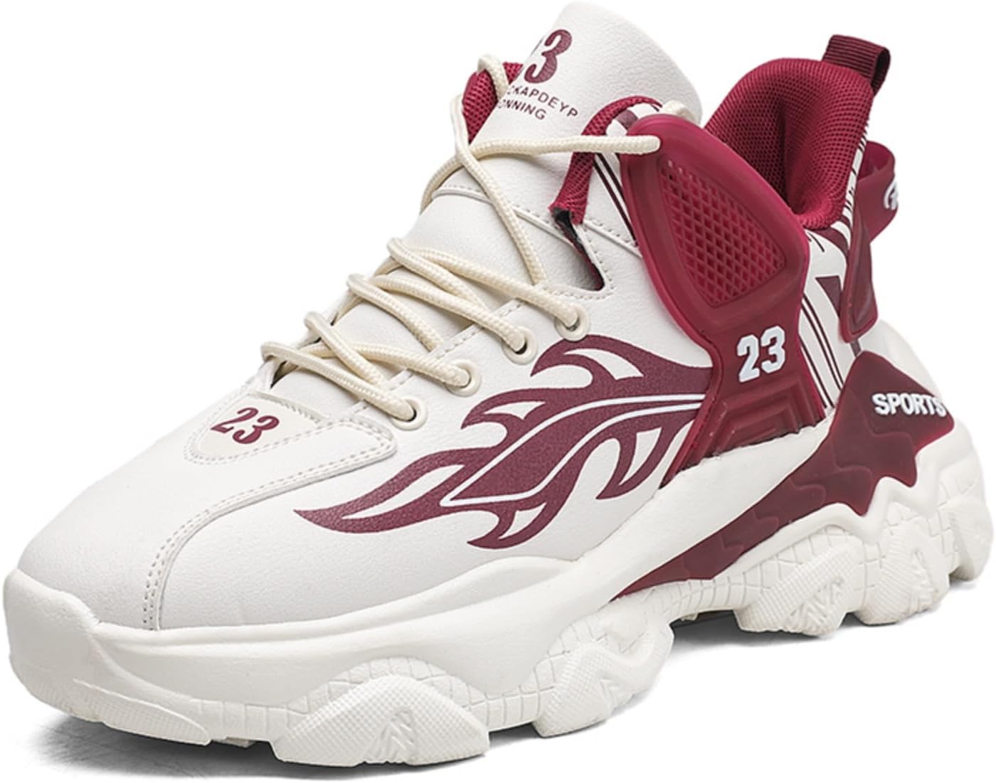 Мужские бело-бордовые высокие кроссовки, стильные спортивные обувь с узором в виде пламени, с массивной подошвой, удобная повседневная спортивная обувь Aokisx
Мужские бело-бордовые высокие кроссовки, стильные спортивные обувь с узором в виде пламени, с массивной подошвой, удобная повседневная спортивная обувь Aokisx