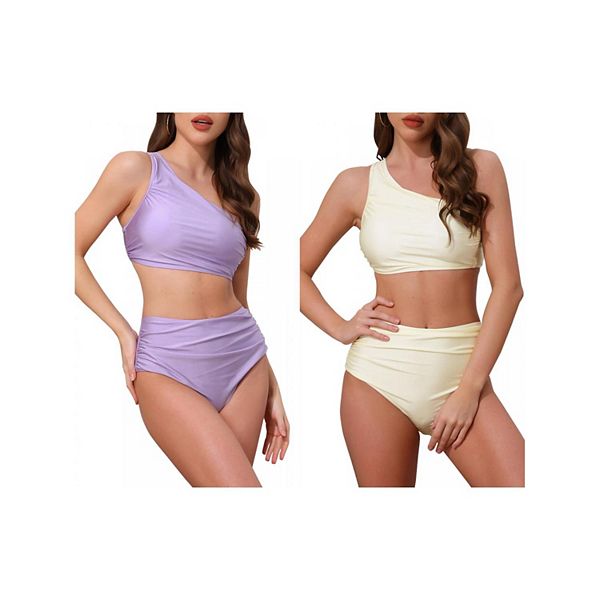 2 комплекта женского купальника бикини с одно плечом, 2 предмета: топ с эффектом пуш-ап и низ с контролем живота Inspire Chic, Light Purple White, Белый, 2 комплекта женского купальника бикини с одно плечом, 2 предмета: топ с эффектом пуш-ап и низ с контр
2 комплекта женского купальника бикини с одно плечом, 2 предмета: топ с эффектом пуш-ап и низ с контролем живота Inspire Chic, Light Purple White, Белый, 2 комплекта женского купальника бикини с одно плечом, 2 предмета: топ с эффектом пуш-ап и низ с контр