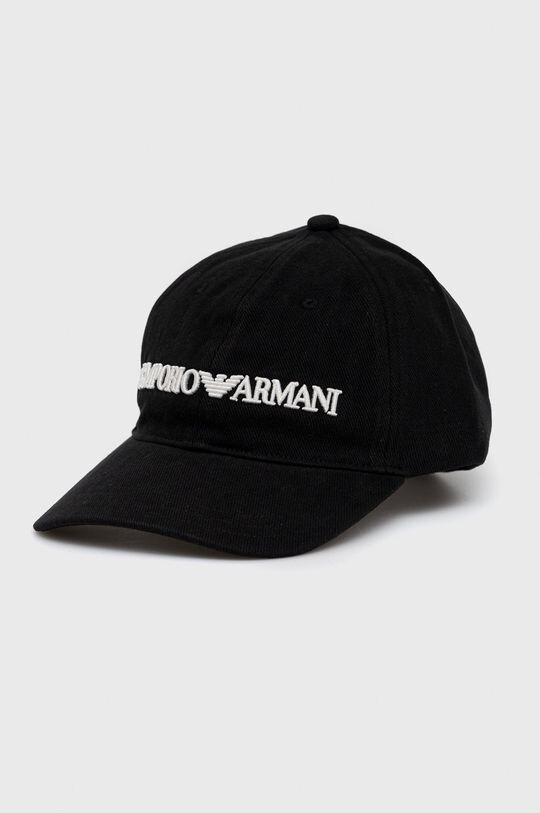 Хлопчатобумажная шапка Emporio Armani, черный 
Хлопчатобумажная шапка Emporio Armani, черный