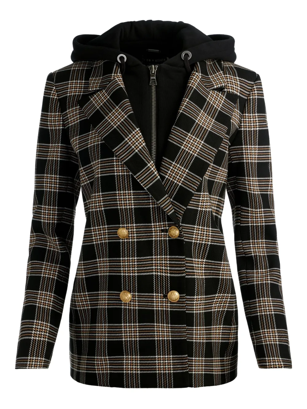 Двубортный пиджак Jordan в клетку alice + olivia, черный
Двубортный пиджак Jordan в клетку alice + olivia, черный