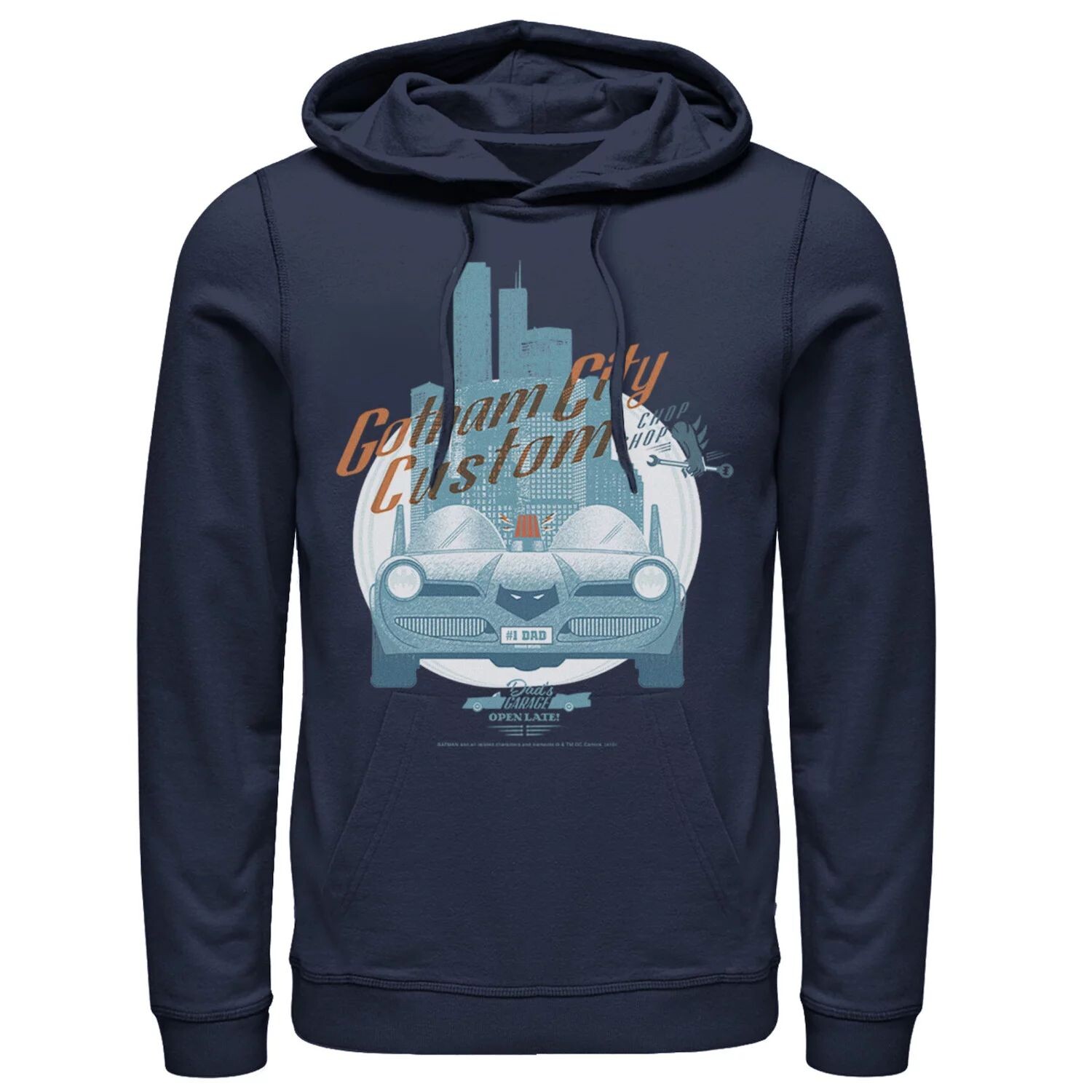 Мужская толстовка с капюшоном и плакатом Таможенная лавка Готэм-сити DC Comics, синий
Мужская толстовка с капюшоном и плакатом Таможенная лавка Готэм-сити DC Comics, синий
