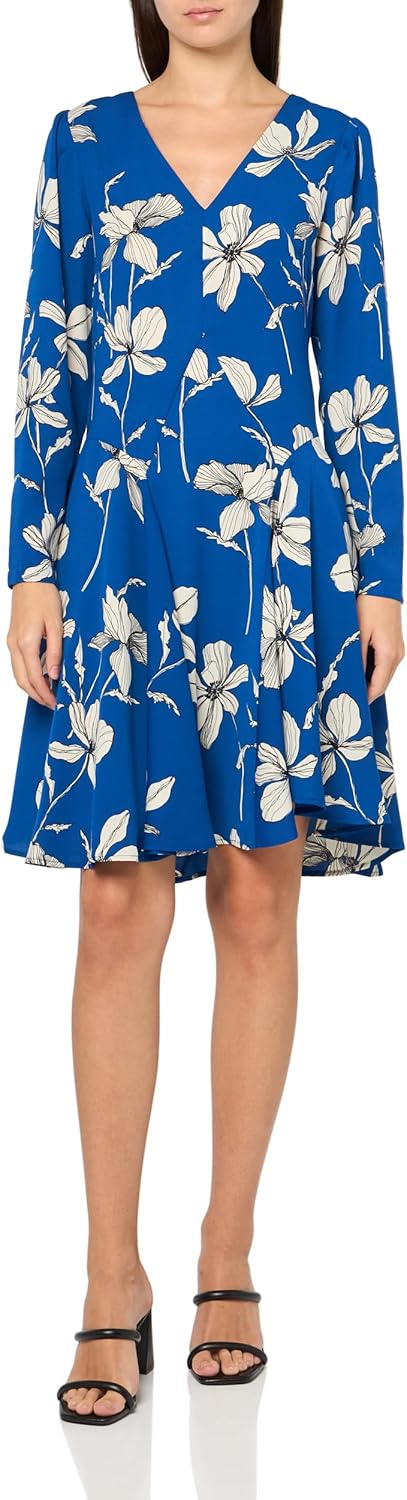 Женское платье Tommy Hilfiger из мягкого крепа с V-образным вырезом, длиной до колена и расклешенной юбкой, True Blue Multi
Женское платье Tommy Hilfiger из мягкого крепа с V-образным вырезом, длиной до колена и расклешенной юбкой, True Blue Multi