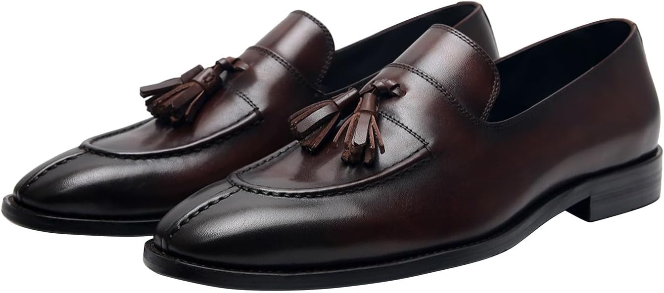 Мужские черные лоферы Santimon из натуральной кожи с кисточками - туфли без шнурков для повседневной носки, бизнеса, свадеб и выпускных - современные пенни-лоферы для костюмов и смокингов
Мужские черные лоферы Santimon из натуральной кожи с кисточками - туфли без шнурков для повседневной носки, бизнеса, свадеб и выпускных - современные пенни-лоферы для костюмов и смокингов