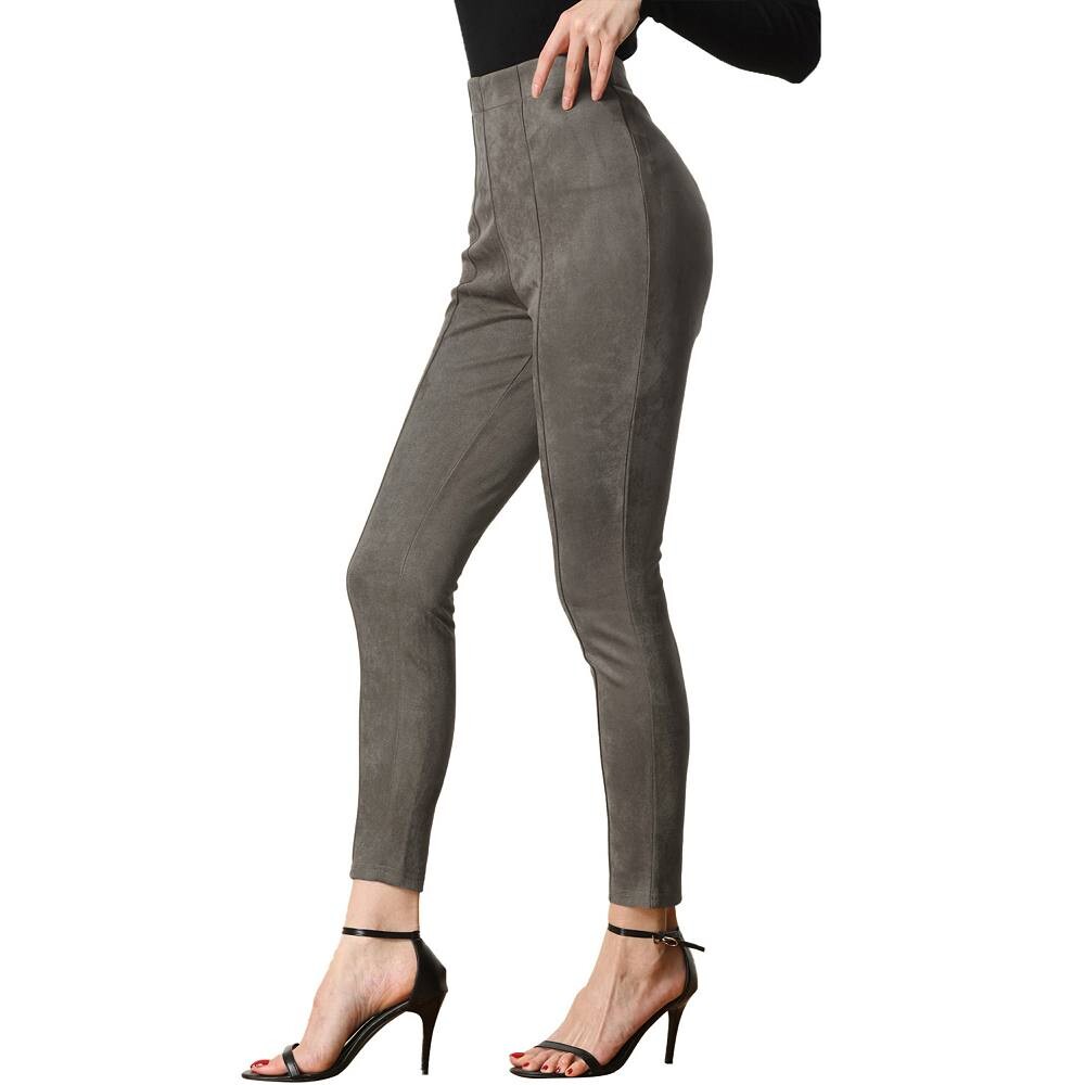 Женские бархатные узкие повседневные брюки с эластичной резинкой на талии и боковой молнией ALLEGRA K, цвет Dark Gray 
Женские бархатные узкие повседневные брюки с эластичной резинкой на талии и боковой молнией ALLEGRA K, цвет Dark Gray