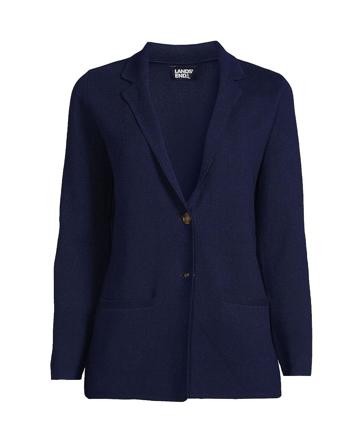 Женский тонкий хлопковый свитер-блейзер на пуговицах спереди Lands' End
Женский тонкий хлопковый свитер-блейзер на пуговицах спереди Lands' End