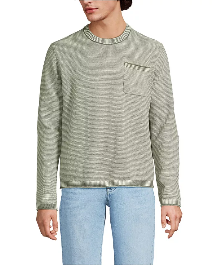 Мужской хлопковый свитер с длинными рукавами и круглым вырезом Lands' End, зеленый
Мужской хлопковый свитер с длинными рукавами и круглым вырезом Lands' End, зеленый