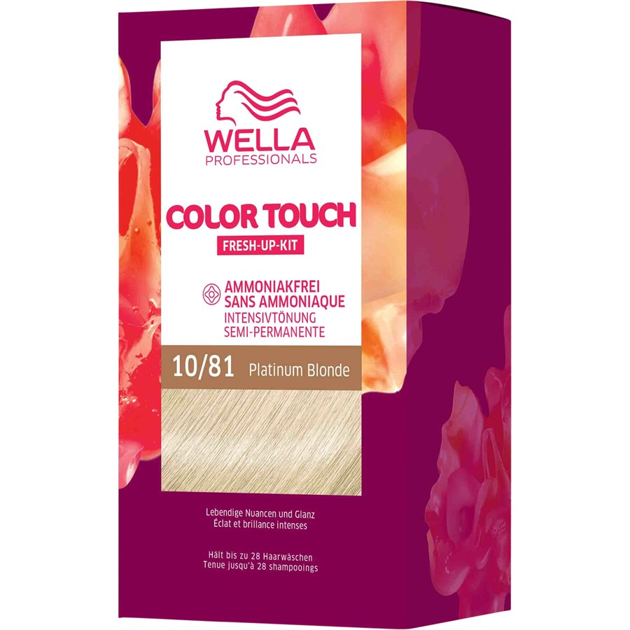 Краска для волос Wella Color Touch Fresh-Up-Kit, 10/81 Platinum Blonde / 130 ml
Краска для волос Wella Color Touch Fresh-Up-Kit, 10/81 Platinum Blonde / 130 ml