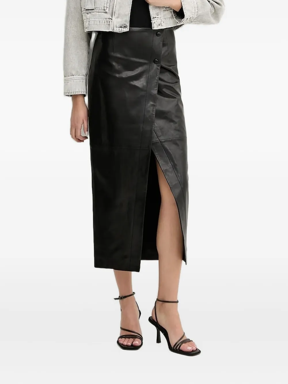 Юбка миди из кожи с пуговицами спереди IRO, черный
Юбка миди из кожи с пуговицами спереди IRO, черный