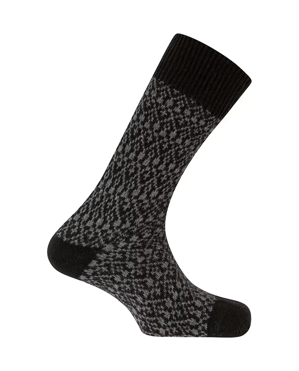 Мужские носки из кашемира/шерсти с двухцветной черной каймой Punto Blanco 
Мужские носки из кашемира/шерсти с двухцветной черной каймой Punto Blanco