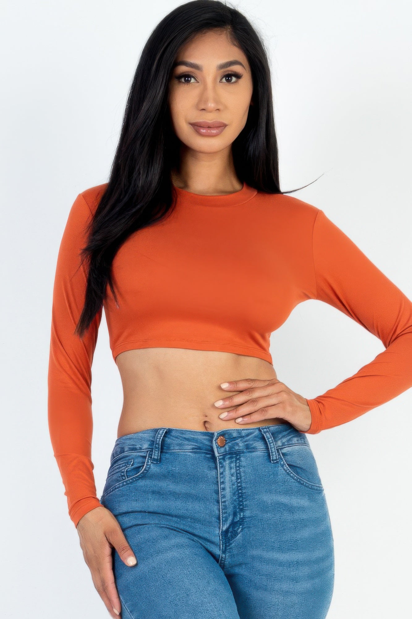 FASHNZFAB Женский укороченный топ с круглым вырезом и длинными рукавами, цвет mango
FASHNZFAB Женский укороченный топ с круглым вырезом и длинными рукавами, цвет mango