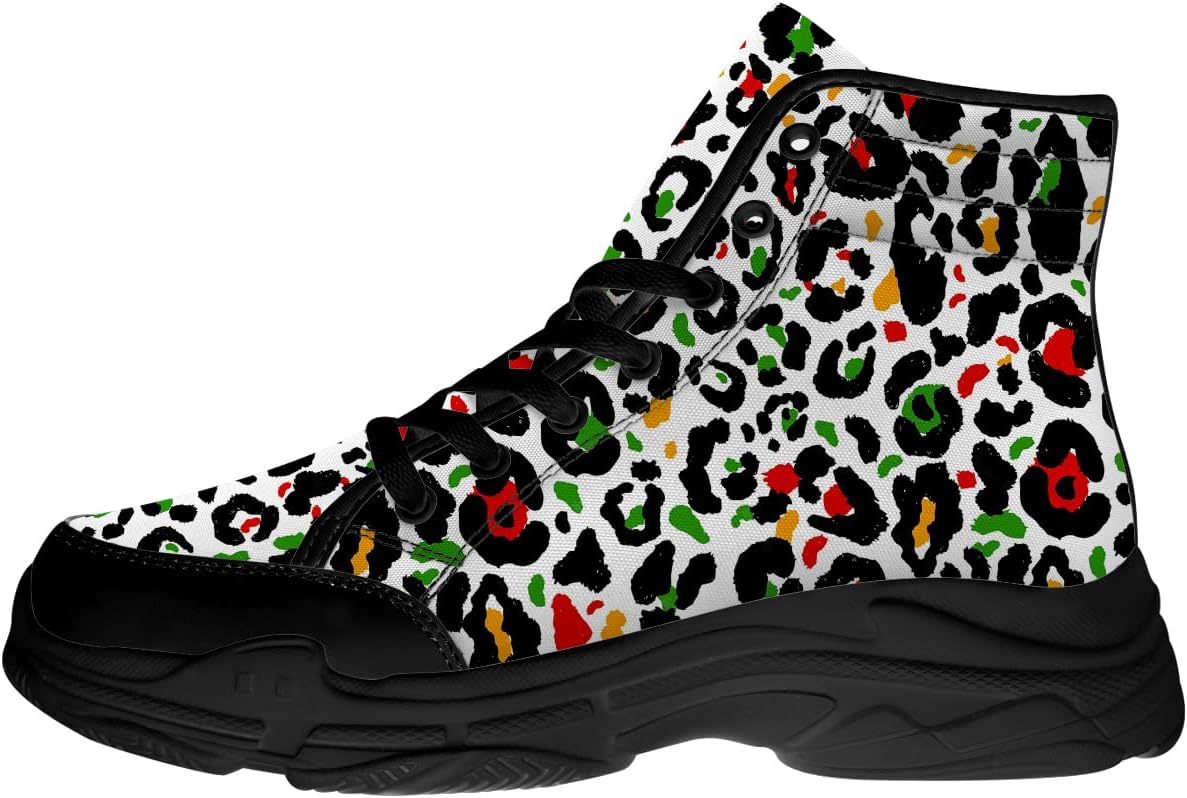 Кроссовки с леопардовым принтом, женщины, мужчины шнуруют высокие холстовые кроссовки, подарки для нее. Он Quorax, черный/красный/зеленый
Кроссовки с леопардовым принтом, женщины, мужчины шнуруют высокие холстовые кроссовки, подарки для нее. Он Quorax, черный/красный/зеленый