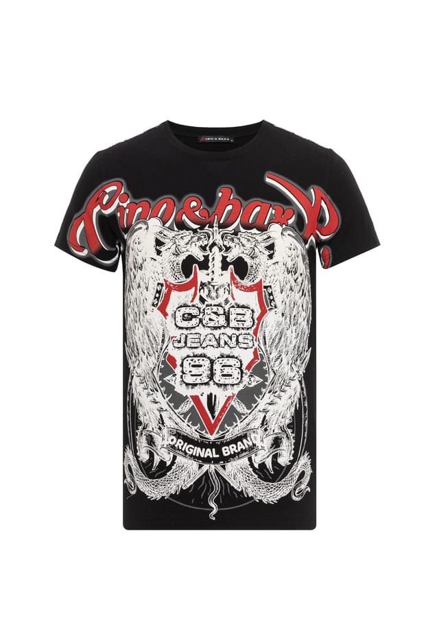 Футболка с модным принтом спереди и сзади Cipo & Baxx, черный
Футболка с модным принтом спереди и сзади Cipo & Baxx, черный