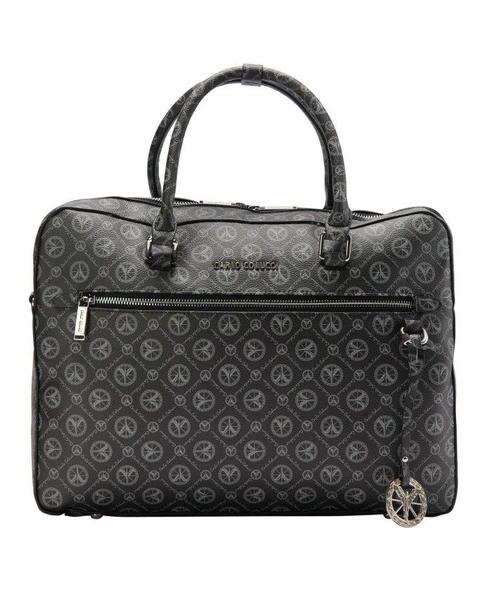 Деловая сумка с принтом логотипа Costadedoi Carlo Colucci, черный 
Деловая сумка с принтом логотипа Costadedoi Carlo Colucci, черный