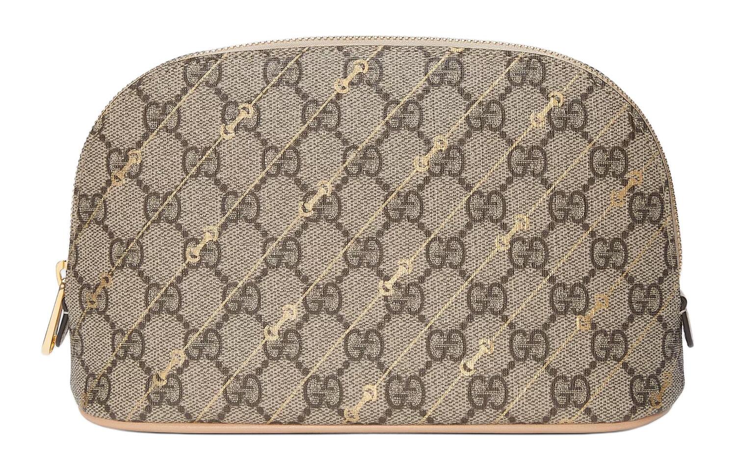 Сумка для макияжа из холста с кожаными вставками женская бежевая и черная GUCCI
Сумка для макияжа из холста с кожаными вставками женская бежевая и черная GUCCI