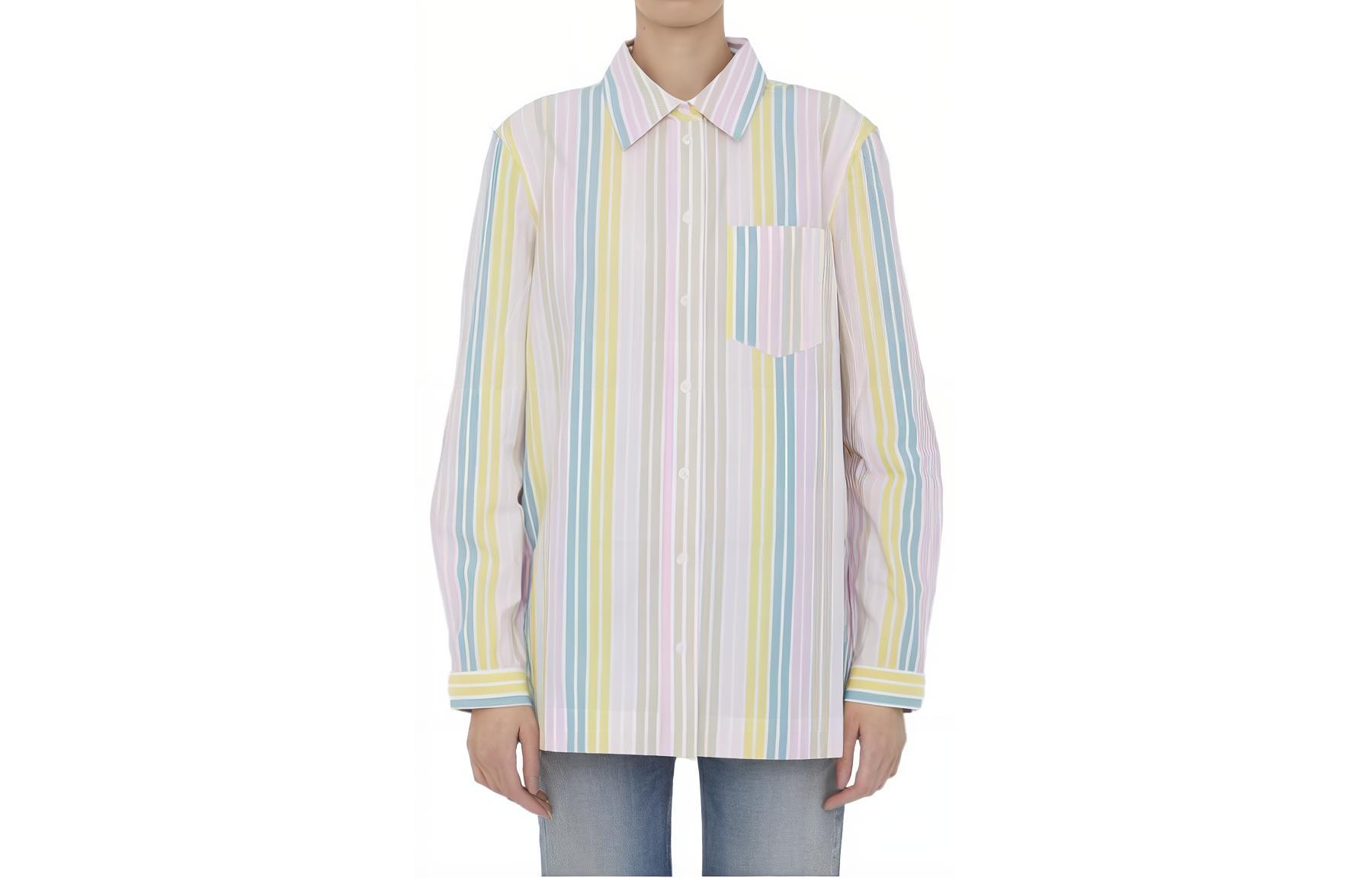 Женская разноцветная рубашка GANNI, мультиколор
Женская разноцветная рубашка GANNI, мультиколор