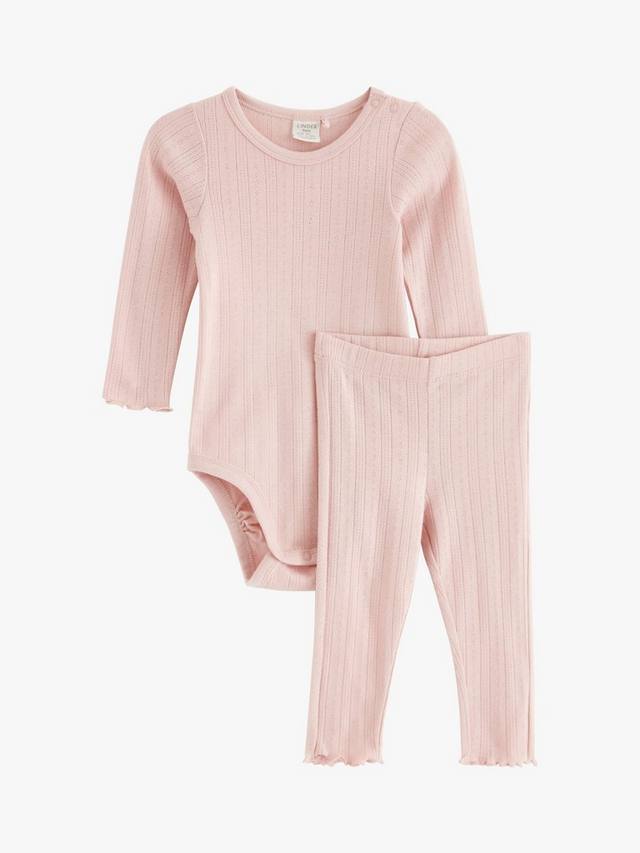 Комплект детского боди pointelle из органического хлопка и леггинсов Lindex, цвет Light Dusty Pink
Комплект детского боди pointelle из органического хлопка и леггинсов Lindex, цвет Light Dusty Pink