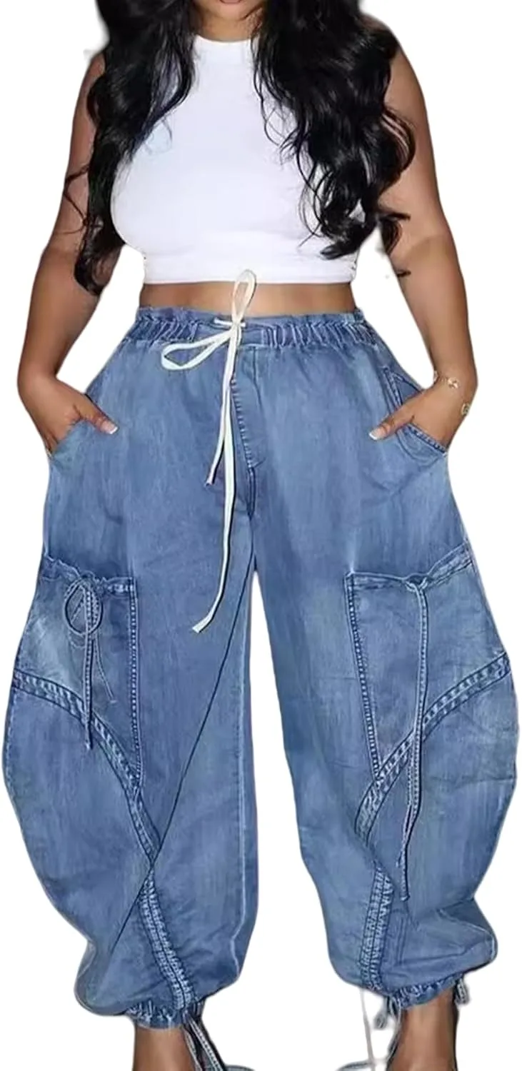 Женские джинсы Molisry с завязками и широкими штанинами
Женские джинсы Molisry с завязками и широкими штанинами