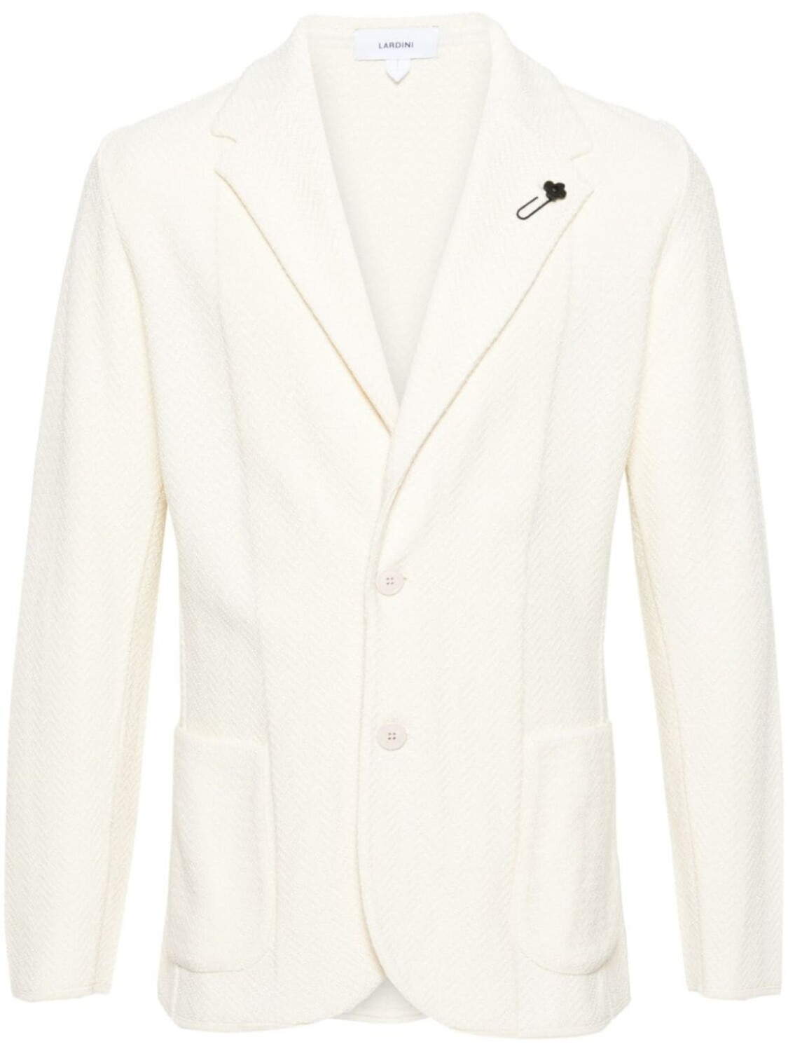 Lardini однобортный пиджак с узором шеврон, белый
Lardini однобортный пиджак с узором шеврон, белый