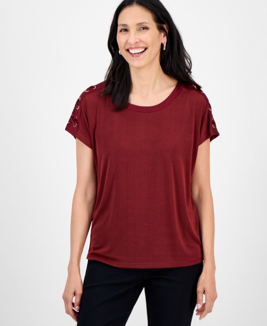 Женский вязаный свитер со шнуровкой на плечах JM Collection, Antique Red
Женский вязаный свитер со шнуровкой на плечах JM Collection, Antique Red