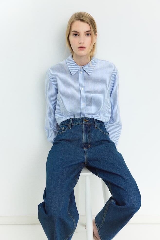 Блузка-Рубашка из льняной смеси H&M, белый
Блузка-Рубашка из льняной смеси H&M, белый