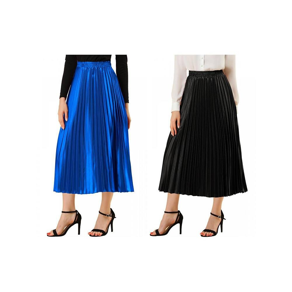 2 упаковки женских блестящих плиссированных миди-юбок металлик с эластичной резинкой на талии ALLEGRA K, цвет Black And Royal Blue
2 упаковки женских блестящих плиссированных миди-юбок металлик с эластичной резинкой на талии ALLEGRA K, цвет Black And Royal Blue