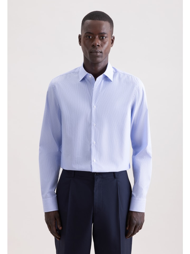 Seidensticker Приталенная деловая рубашка среднего синего цвета
Seidensticker Приталенная деловая рубашка среднего синего цвета