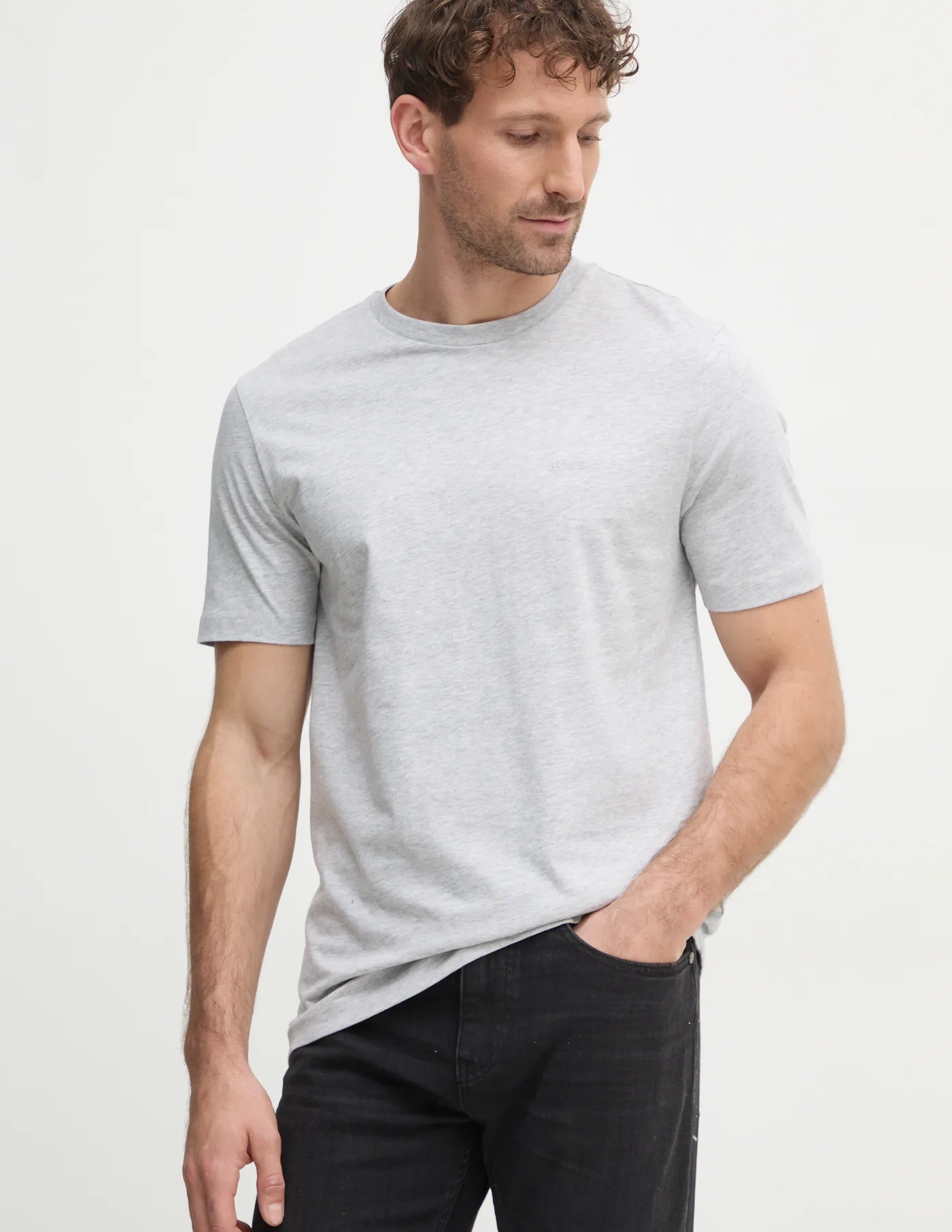 Хлопковая футболка BOSS, серый
Хлопковая футболка BOSS, серый
