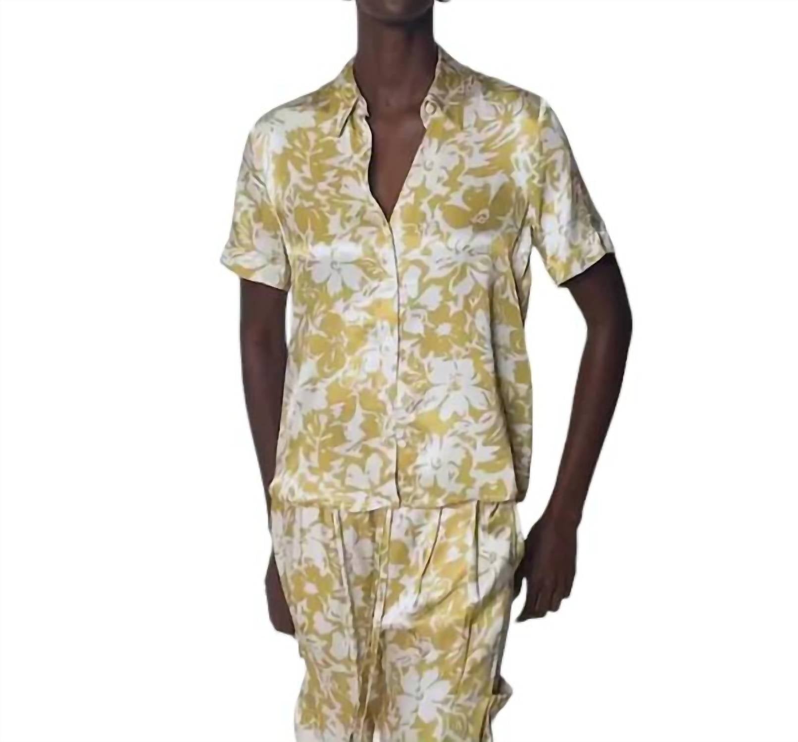 Рубашка на пуговицах Odin в золотистом ботаническом цветочном стиле Nation LTD, цвет gold botanical floral 
Рубашка на пуговицах Odin в золотистом ботаническом цветочном стиле Nation LTD, цвет gold botanical floral