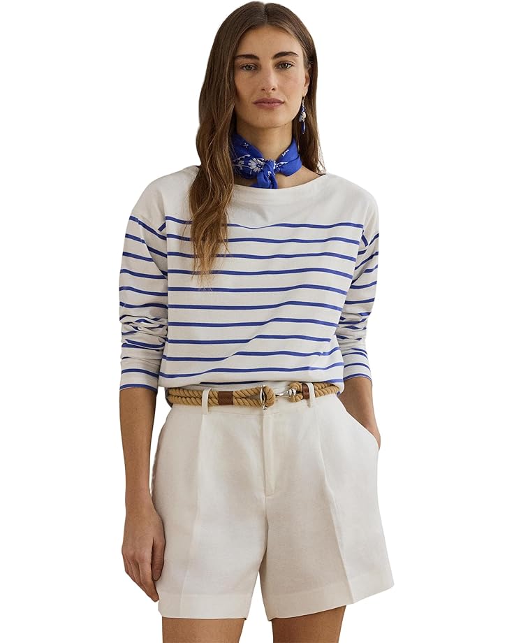 Топ Lauren Ralph Lauren Striped Cotton Jersey Boatneck Top, цвет White/Blue Lapis
Топ Lauren Ralph Lauren Striped Cotton Jersey Boatneck Top, цвет White/Blue Lapis