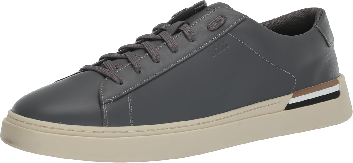 BOSS Мужские кожаные кроссовки Clint Cupsole, Magnet Grey
BOSS Мужские кожаные кроссовки Clint Cupsole, Magnet Grey