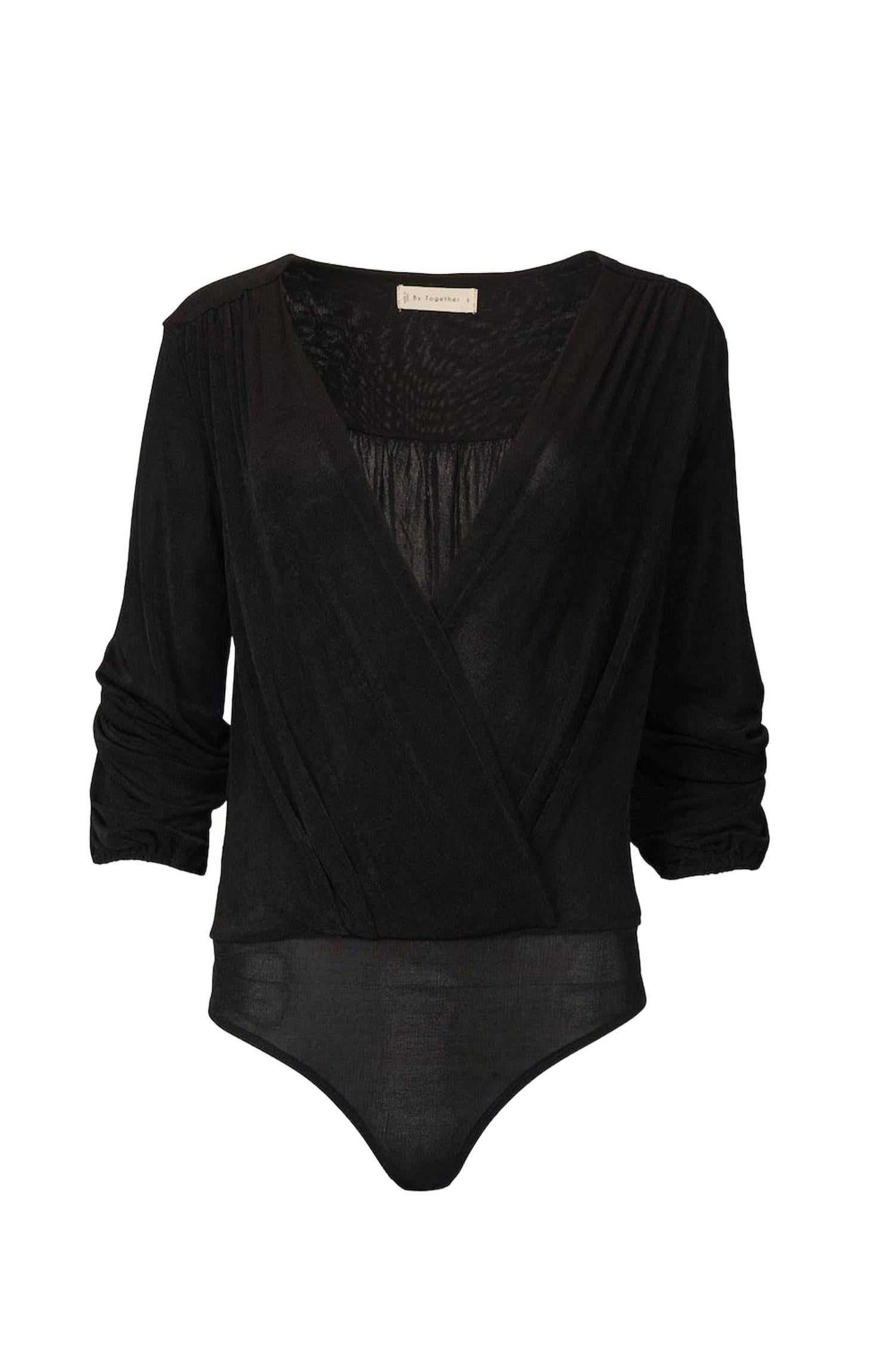 Облегающий боди из стрейч-джерси с эффектом обертывания в черном цвете By Together
Облегающий боди из стрейч-джерси с эффектом обертывания в черном цвете By Together