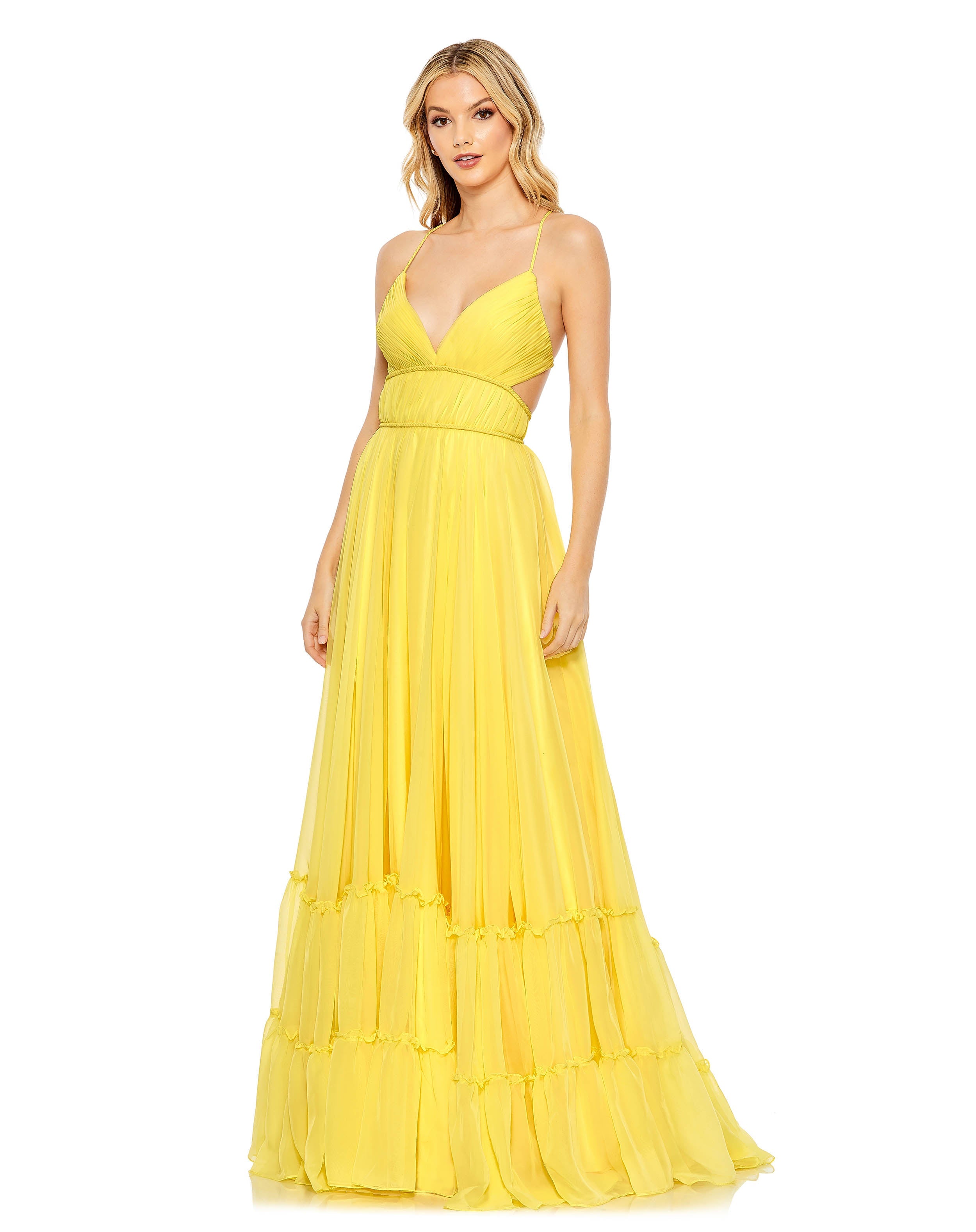 Платье без бретелек с однотонными многоуровневыми оборками Mac Duggal, цвет buttercup
Платье без бретелек с однотонными многоуровневыми оборками Mac Duggal, цвет buttercup
